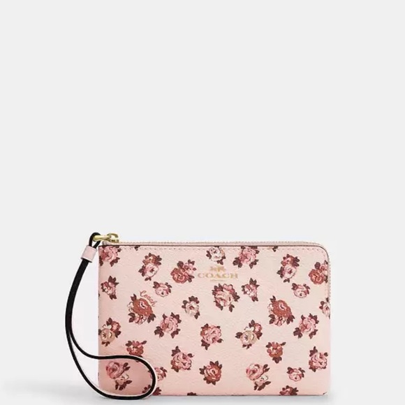 Coach Handbags - Coach Corner Zip Wristlet with Rosette-CZ442